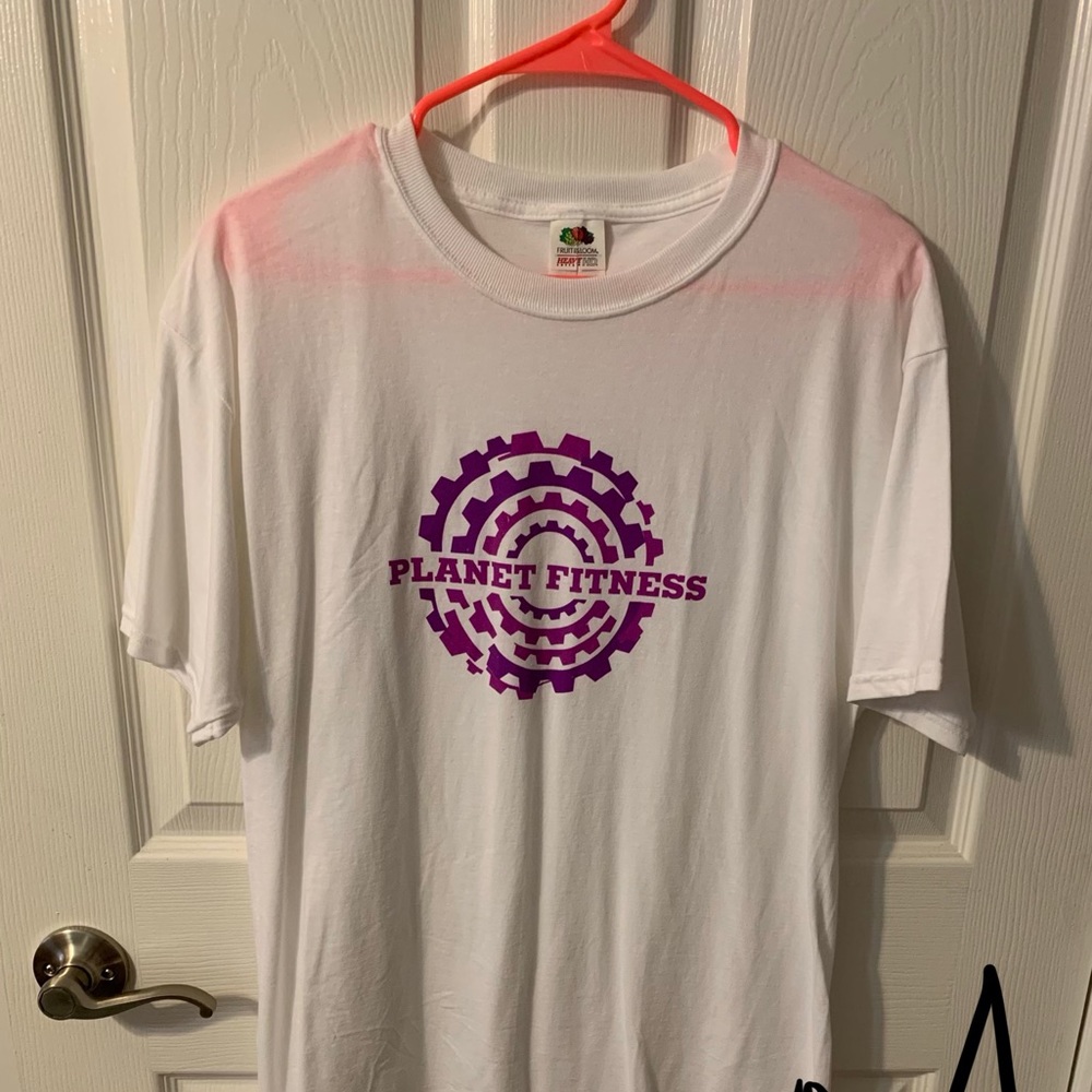 White planet fitness tshirt